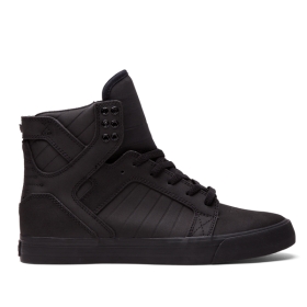 Supra Mens SKYTOP Black/Black High Top Shoes | CA-32303